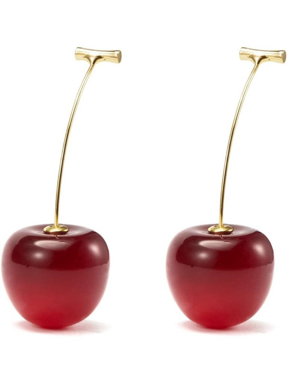 Cute Cherry Earrings for Women, 18K Gold Plated Fruit Jewelry, Trendy